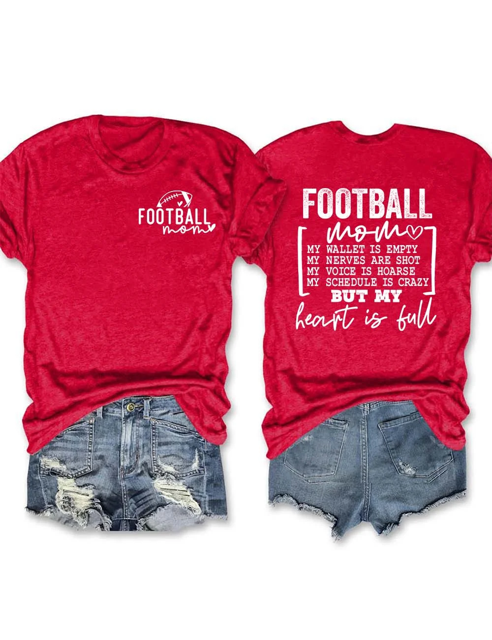Football Mom Heart Is Full T-Shirt