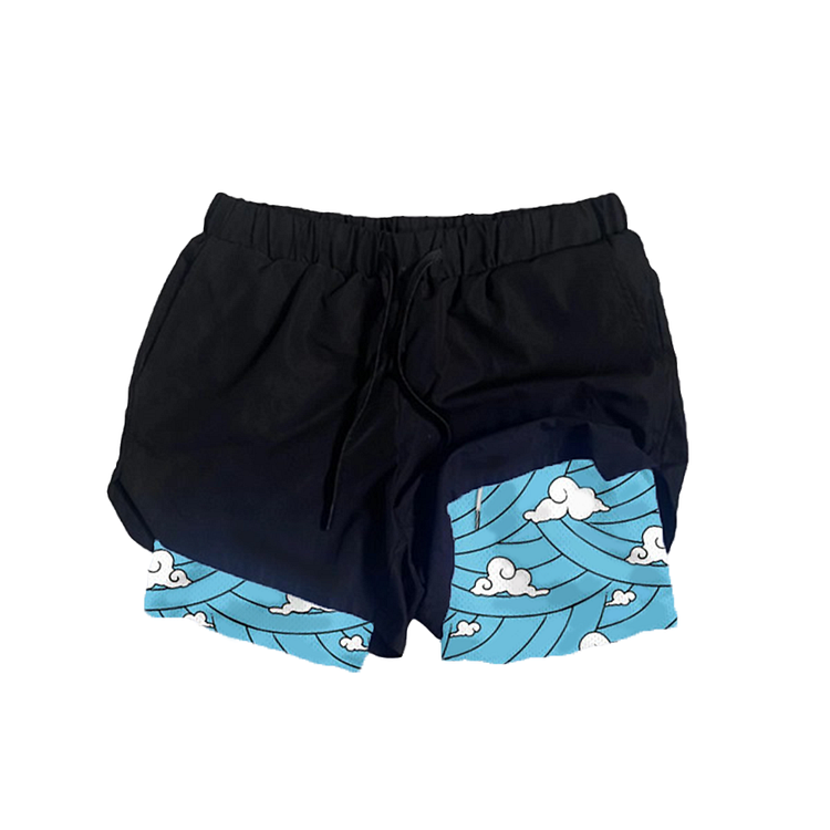 Men's Casual Drawstring Print Shorts