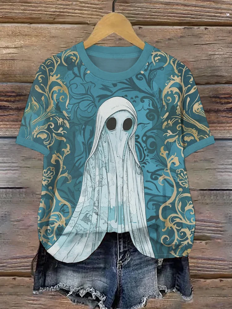 Comstylish Halloween Ghost Art Casual T-Shirt