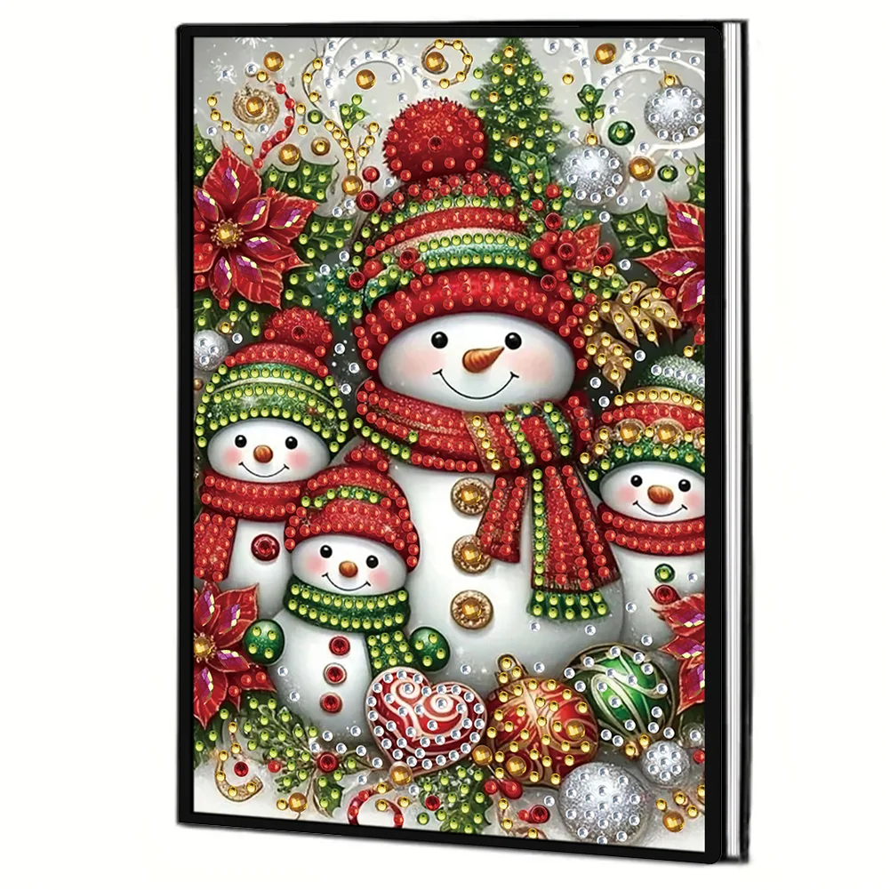 50-Page A5 Snowman Diamond Painting Notebook for Adult Holiday Birthday Gift