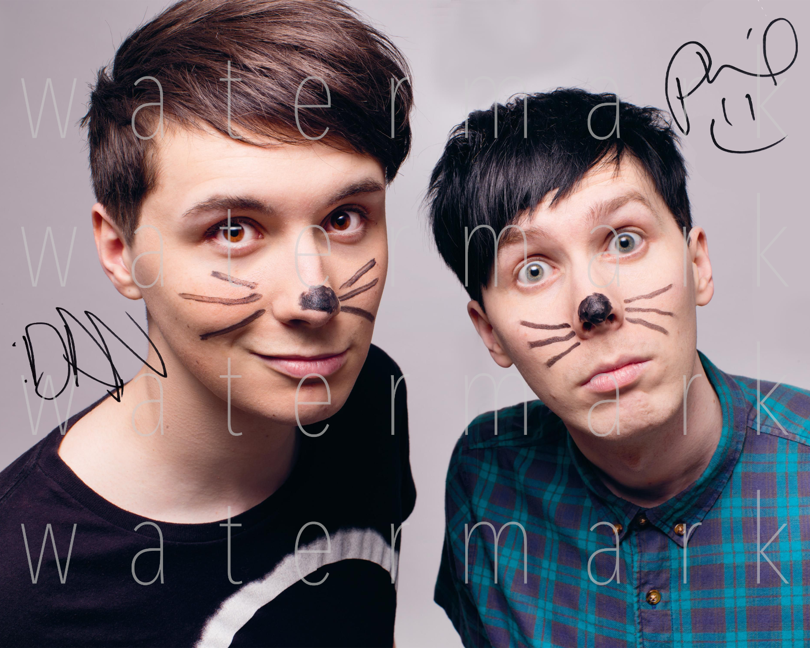 Dan & Phil signed Photo Poster painting 8X10 poster picture autograph RP