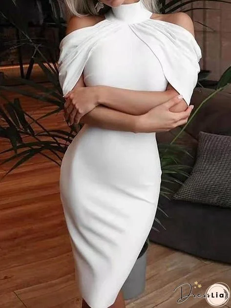 Women's Dresses Halterneck Off-The-Shoulder Bodycon Dress