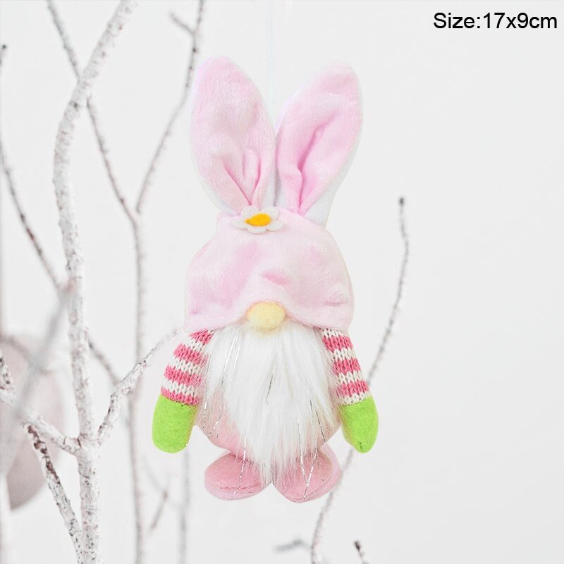 Easter Faceless Gnome Rabbit Doll Handmade Reusable Home Decoration Spring Hanging Bunny Ornaments Kids Gift