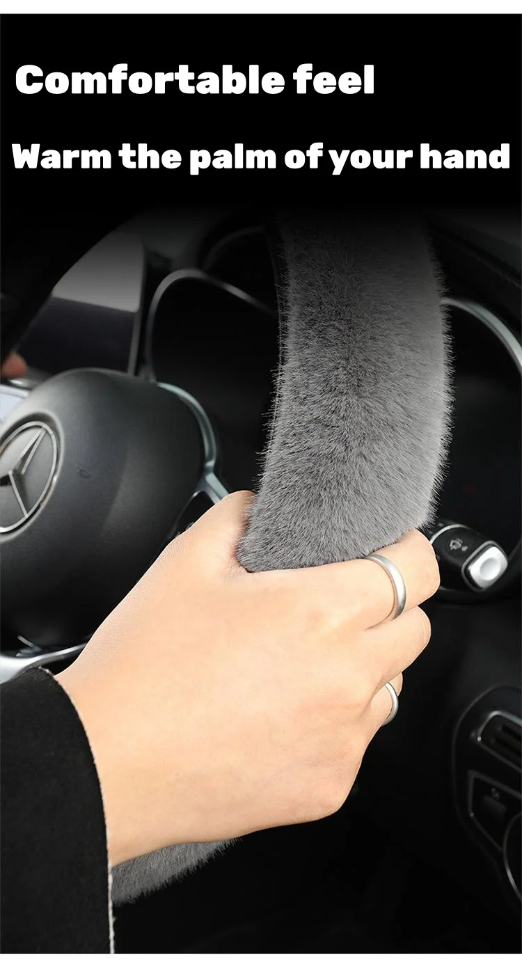 🔥Hot Selling🔥Fashionable plush elastic steering wheel cover