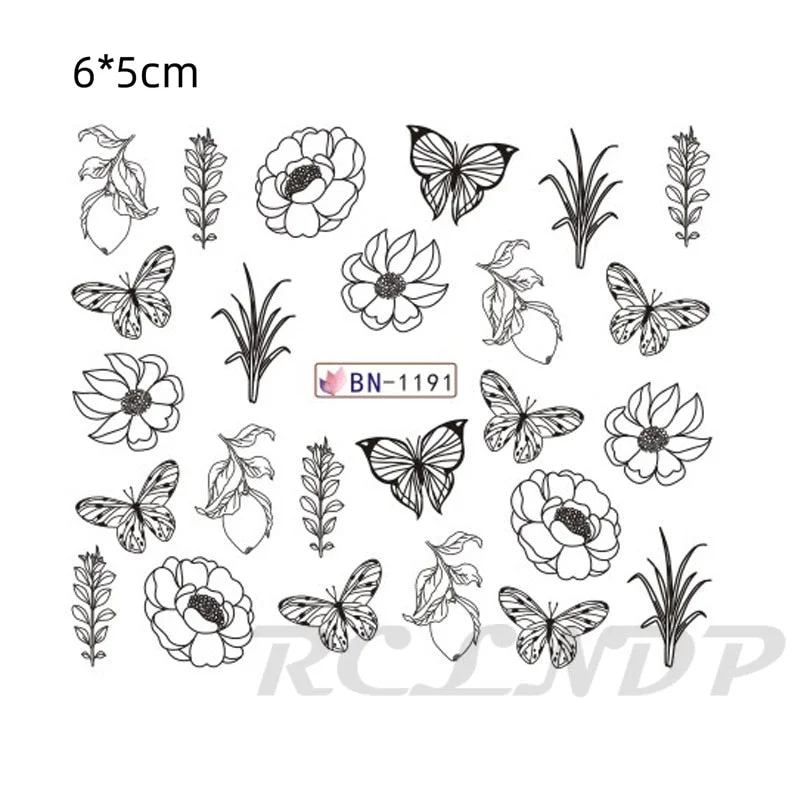 Nail sticker art decoration slider love heart adhesive design Water decals manicure lacquer accessoires polish foil