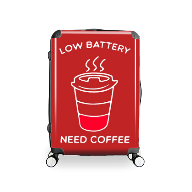 Low Battery Need Coffee, Coffee Hardside Luggage