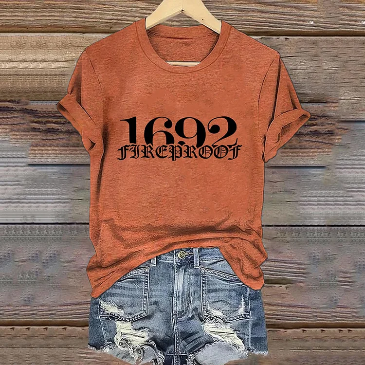 Utbros Women's Fireproof Est1692 Print Casual T-Shirt