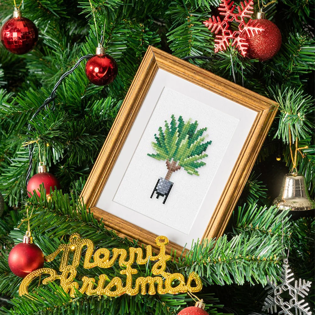 12pcs Plants DIY Mini Square Diamond Painting for Desktop Decor No Frame(14*18cm)