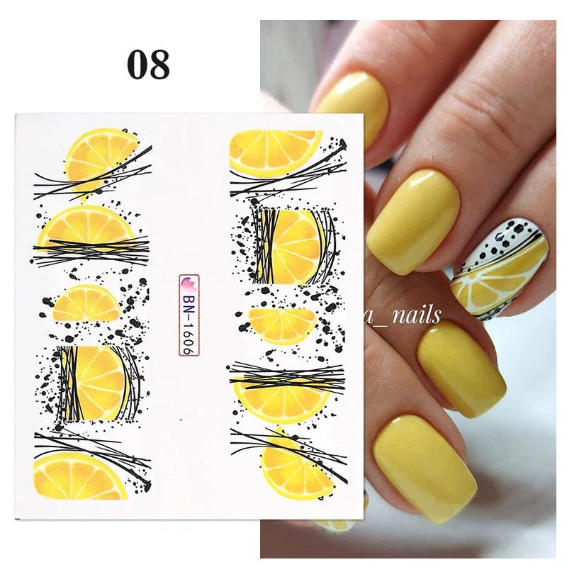 1PC Summer Fruits 3D Nail Sticker Watermelon Strawberry Avocado Water Decals Slider For Manicure DIY Nail Art Decoration