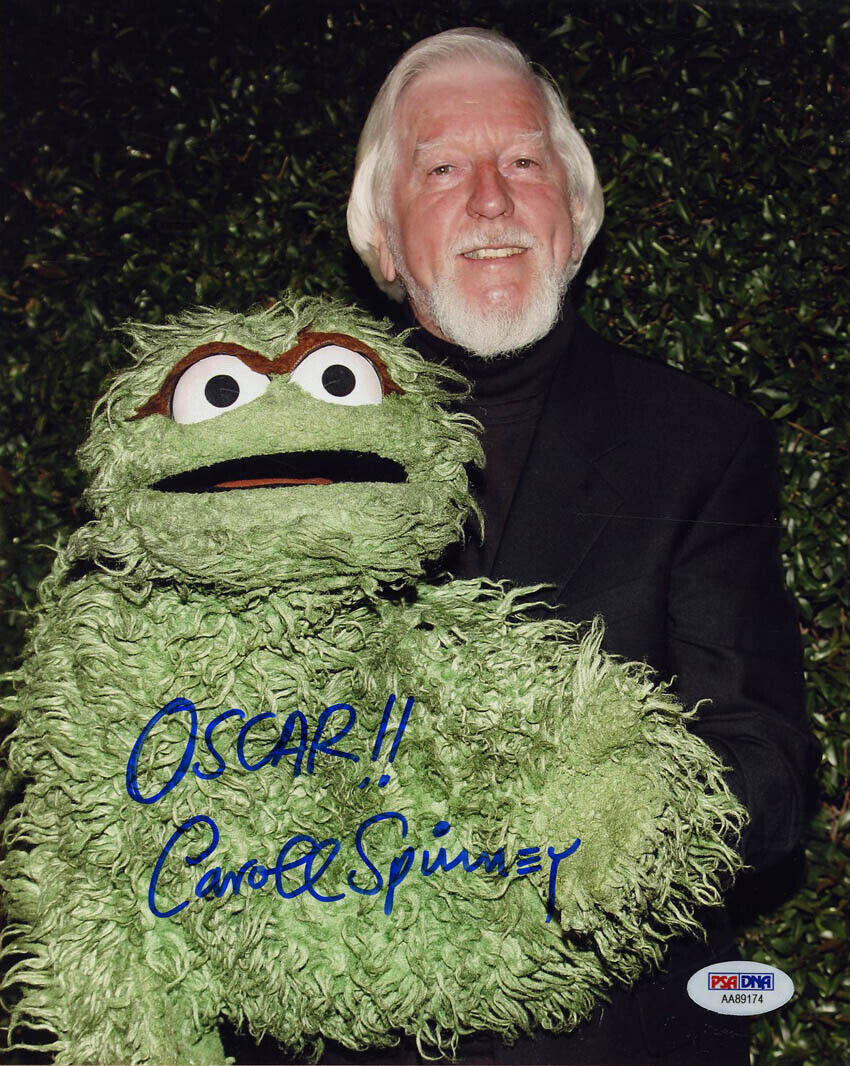 Caroll Spinney SIGNED 8x10 Photo Poster painting Big Bird Oscar the Grouch PSA/DNA AUTOGRAPHED