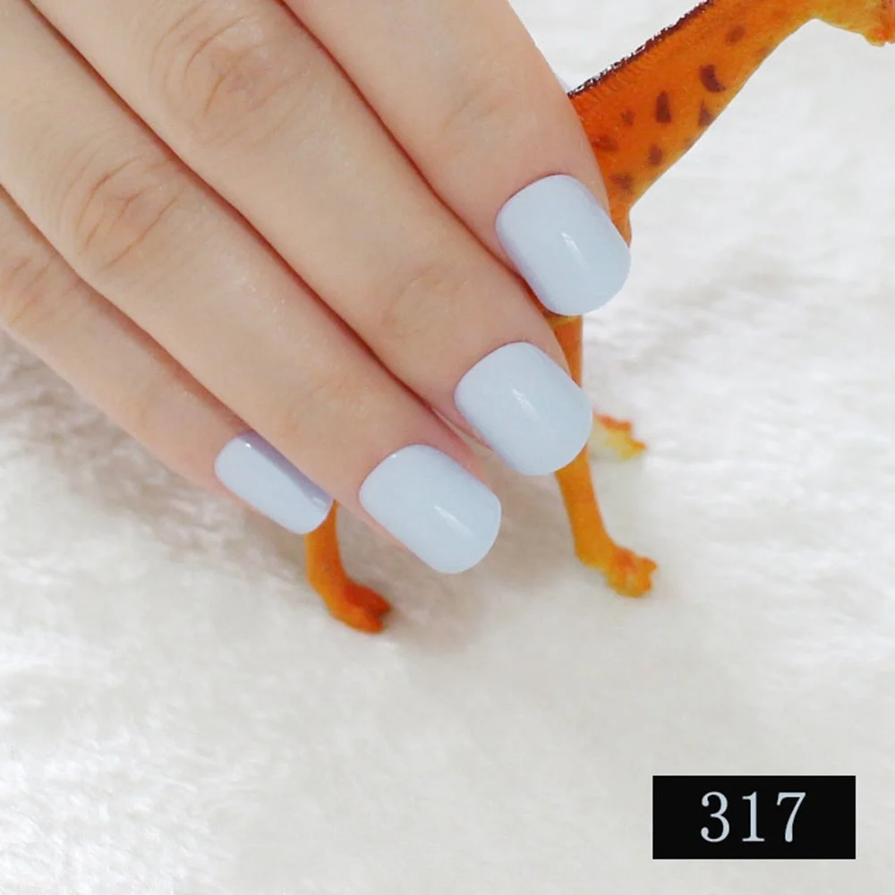 Pure Light Pink Artificial Nails Candy Short Full Cover Tips Easy DIY Acrylic False Nail Manicure Accessories Salon Product F28-Nail Inspo