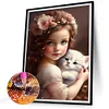 Diamond Painting-DIY Full Round Drill Big Eye Cute Girl