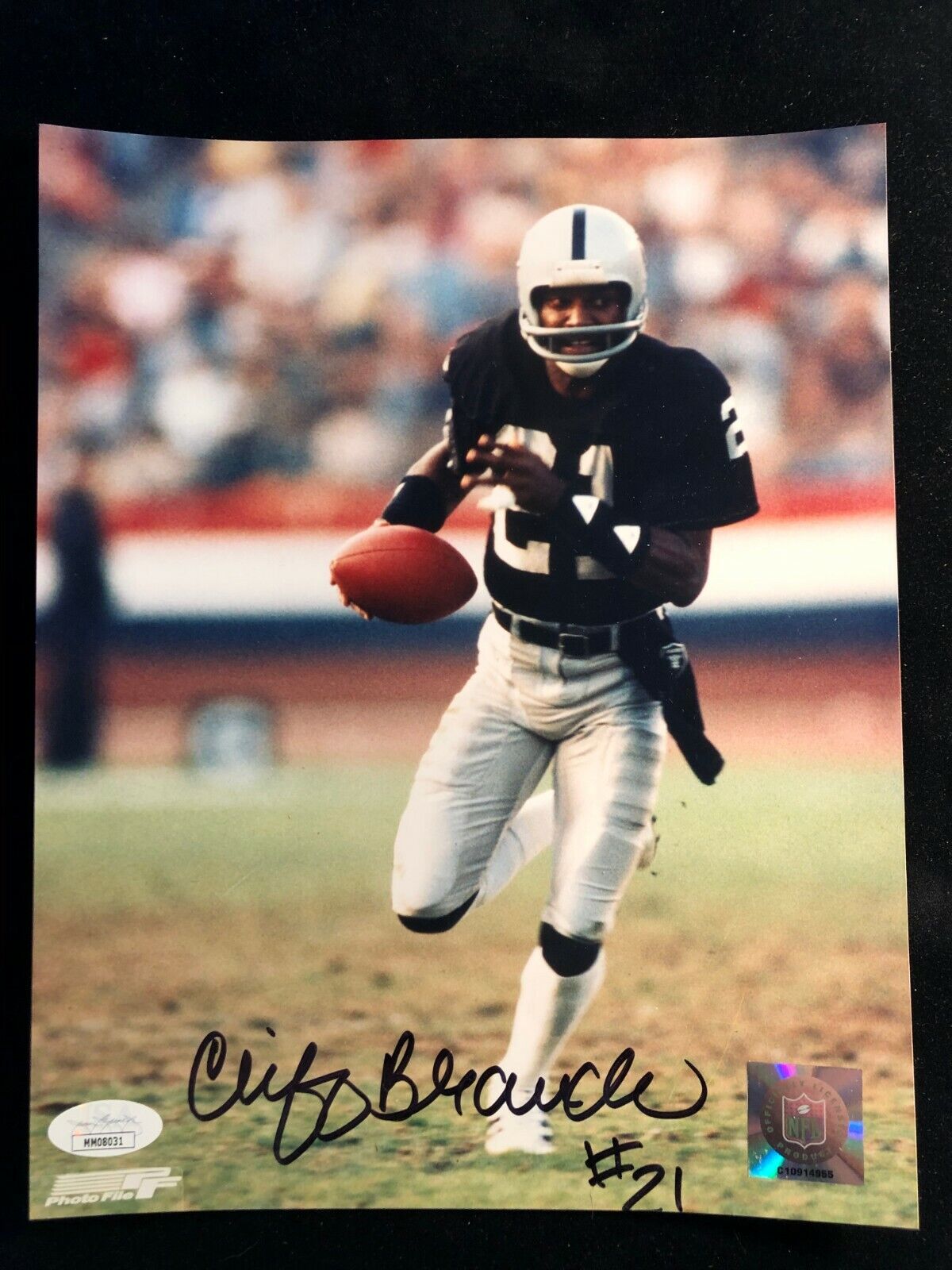 Cliff Branch Signed Black J Autographed Photo Poster painting Oakland Raiders Las Vegas JSA Cert