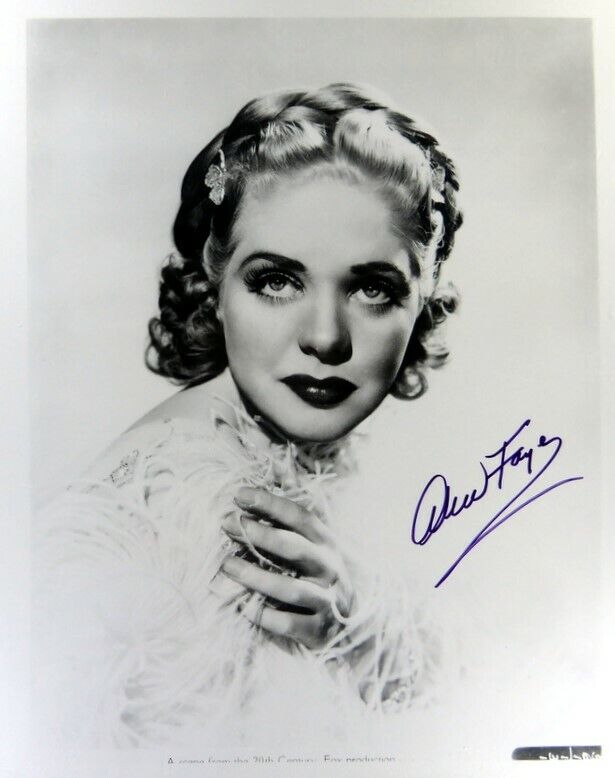 ALICE FAYE Signed Photo Poster paintinggraph - Film Star Actress preprint