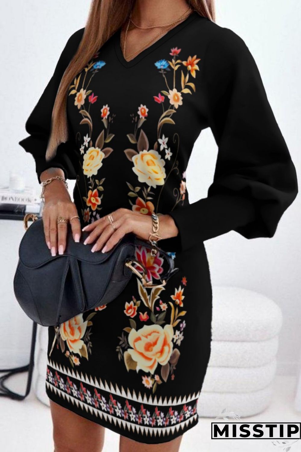 Grey Casual Basic V Neck Long Sleeve Dresses