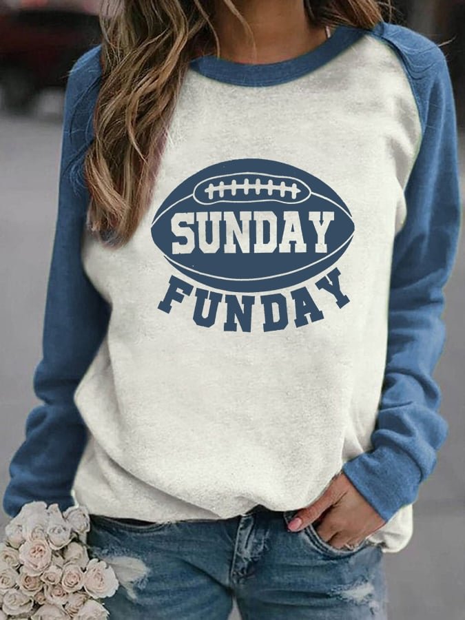Sunday Funday Print Casual Sweatshirt