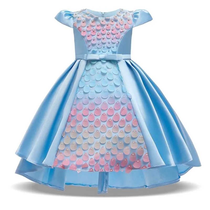 2021 Summer Sequins Fish Dress Girl Clothes Kids Dresses For Girls Children Ball Gown Evening And Party Princess Dress Mermaid