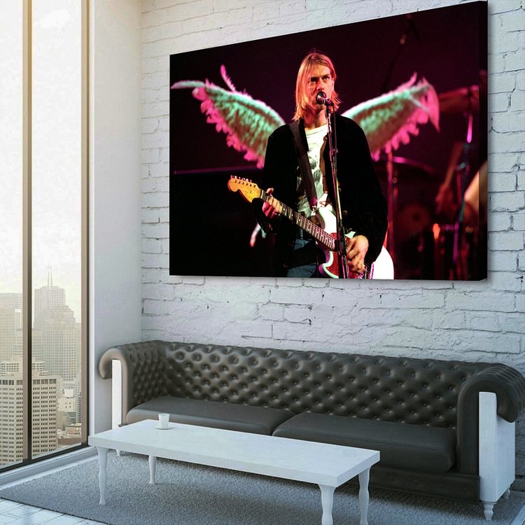  Nirvana Guitarist Kurt Cobain Concert Live Canvas Wall Art