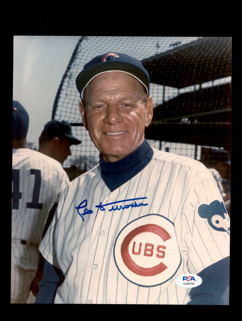 Leo Durocher PSA DNA Cert Signed 8x10 Photo Poster painting Cubs Autograph