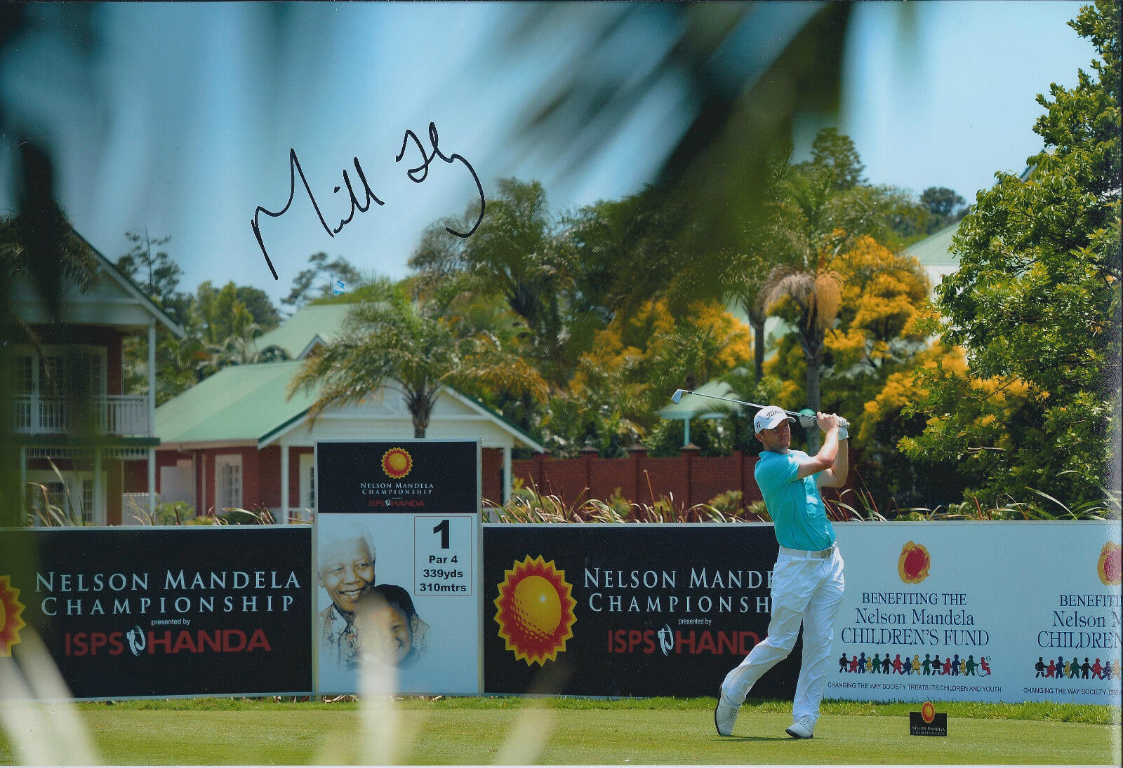 Michael HOEY SIGNED Autograph Photo Poster painting AFTAL COA Nelson Mandela Championship Golf