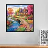 Paysage De Village-Peinture Diamant En Forme Sp&eacute;ciale-40*40CM