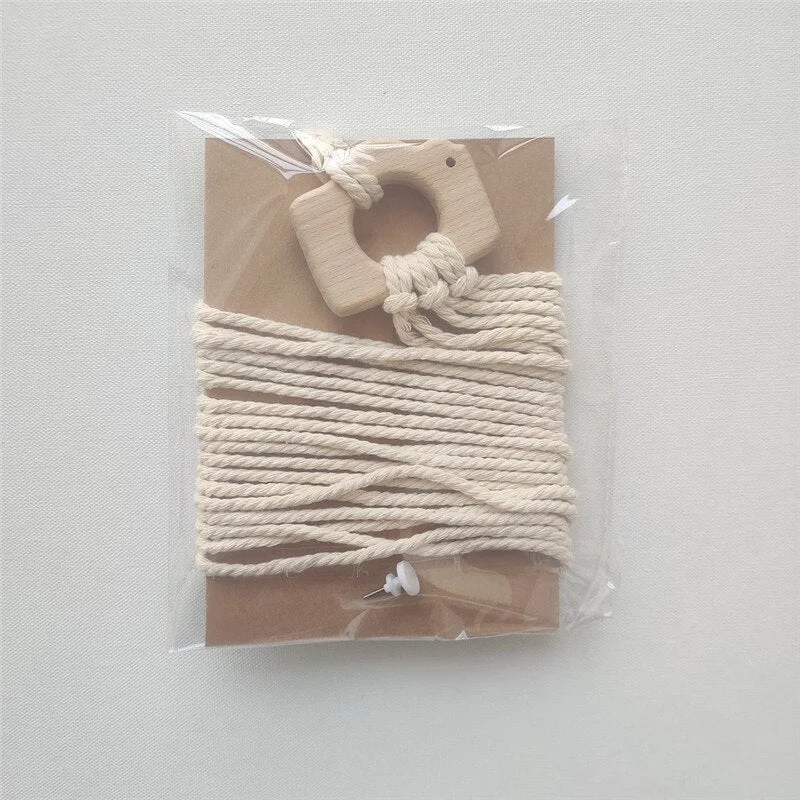 INS Nordic Wooden Baby Hair Clips Holder Cotton Rope Kids Girls Hairpin Storage Belt Photo Organizer Strip Wall Hanging Ornament