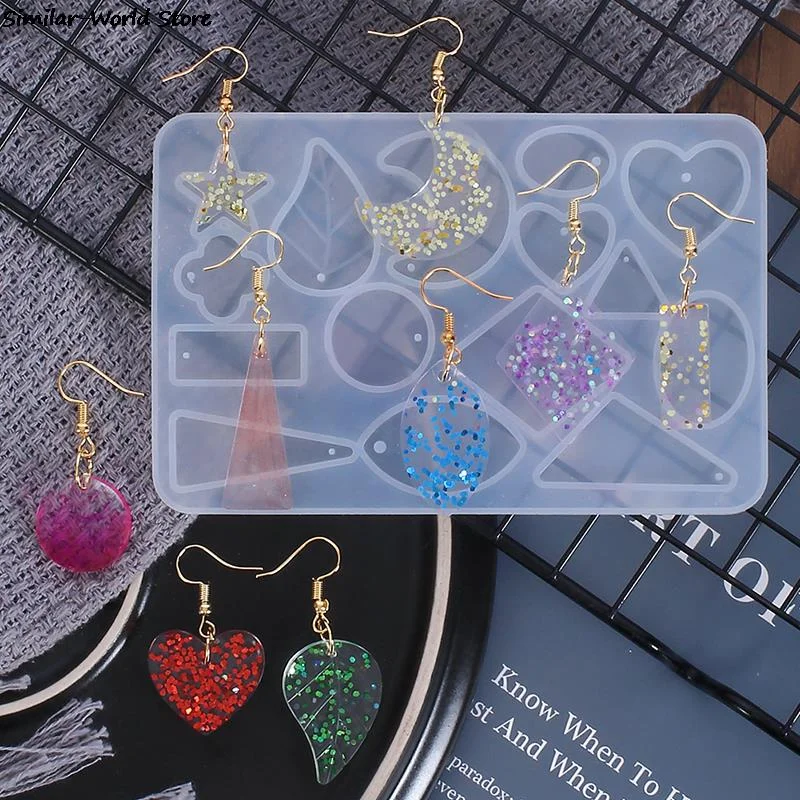 NEW Epoxy Resin Jewelry Molds Silicone Earring Necklace Pendant Mold Creative DIY Bookmark Moulds Best Jewelry Gifts For Friends