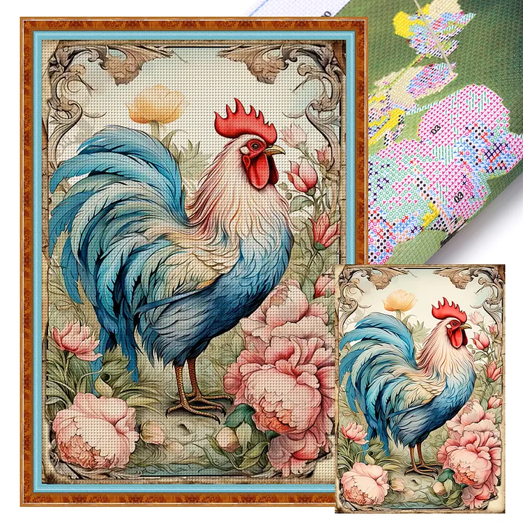 『YiShu』Easter Rooster - 11CT Stamped Cross Stitch(40*60cm)