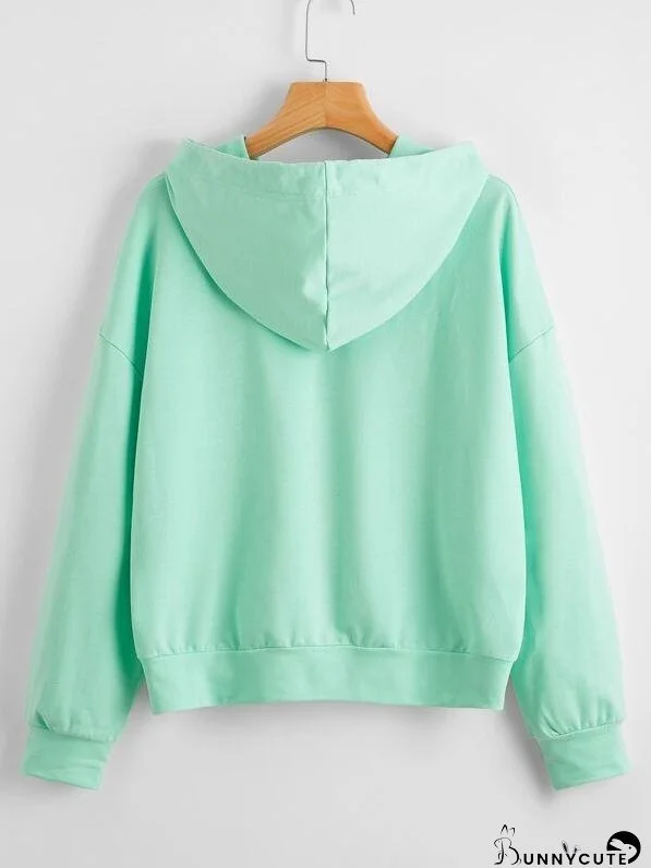 Drop Shoulder Drawstring Oversized Hoodie