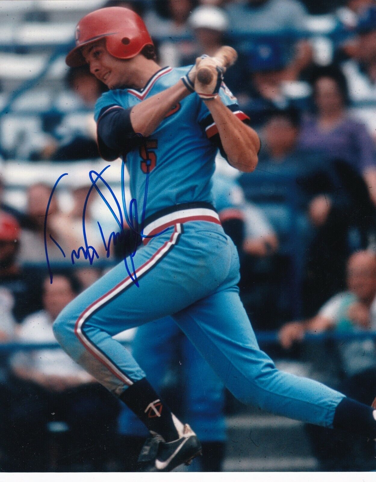 TIM TEUFEL MINNESOTA TWINS ACTION SIGNED 8x10