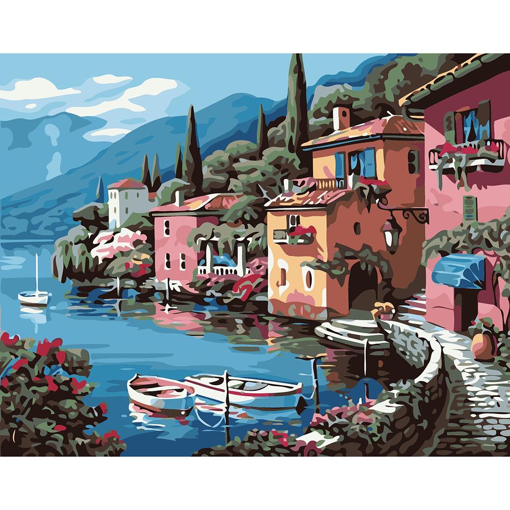 

40x50cm - Paint By Numbers Lakeside Villa, 501 Original