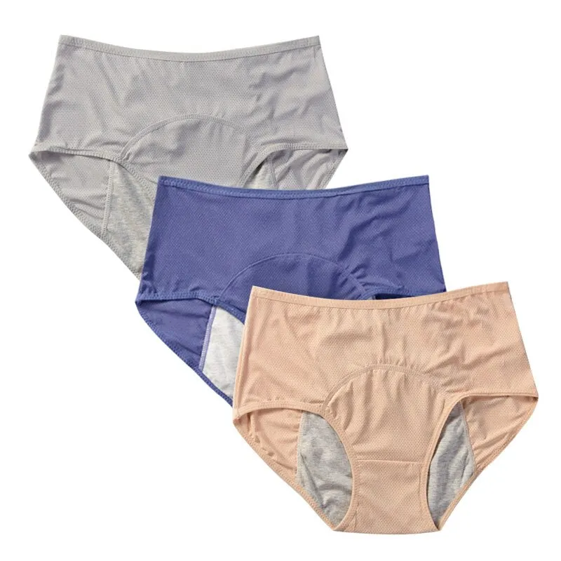 Menstrual Panties Women Sexy Pants Leak Proof Incontinence Underwear Period Proof Cotton High Waist Warm Female Briefs 2/3PCS