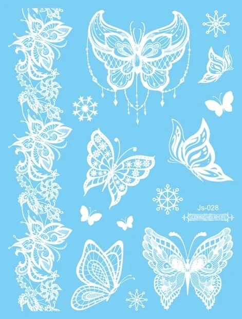 Sdrawing Creative Fake Temporary Tattoo Snowflake Star Moon Flower Butterfly Body Art Beauty Face Tattoo Makeup Sticker for Women