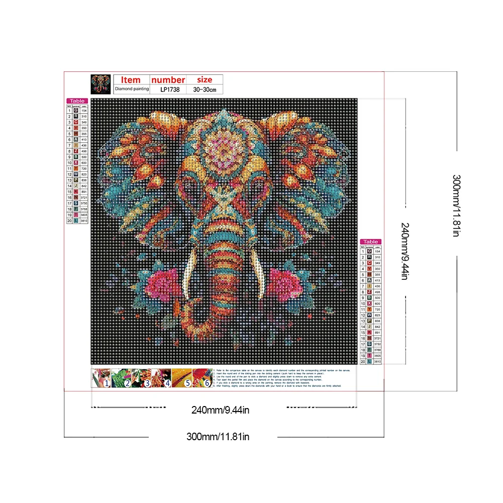 Diamond Painting - Full Round Drill - Elephant(Canvas|30*30cm)
