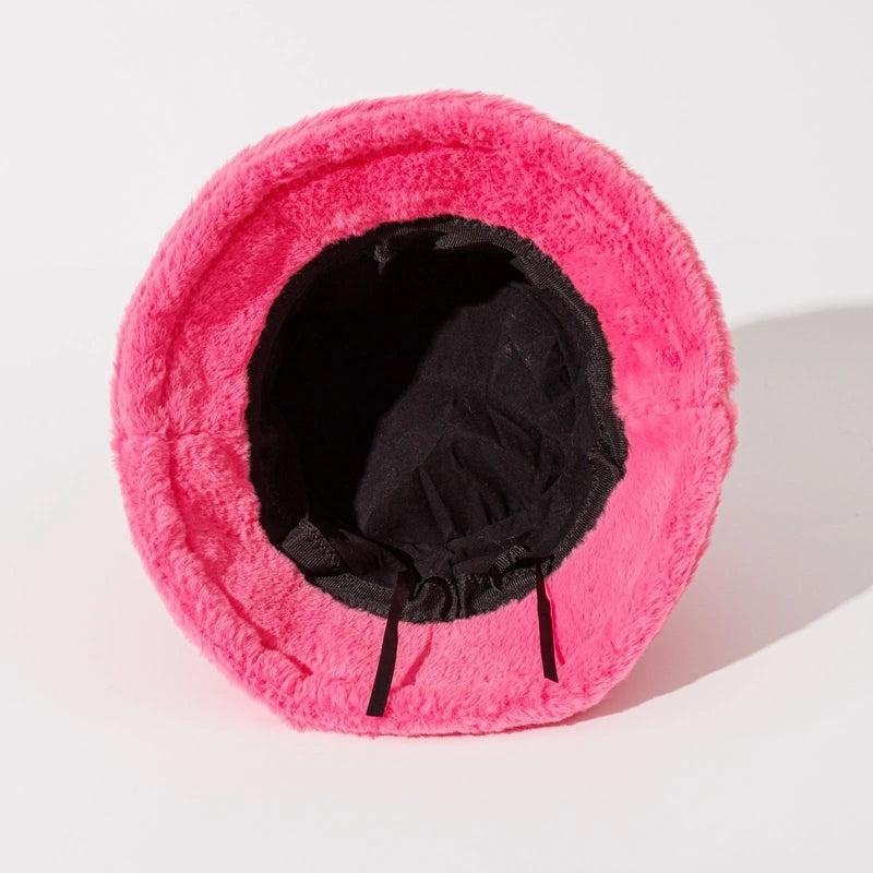 Autumn And Winter New Imitation Rabbit Fur And Velvet Fisherman Hat Women’s Thickened Warm Basin Hat Fashionable Bucket Hat Candy Color