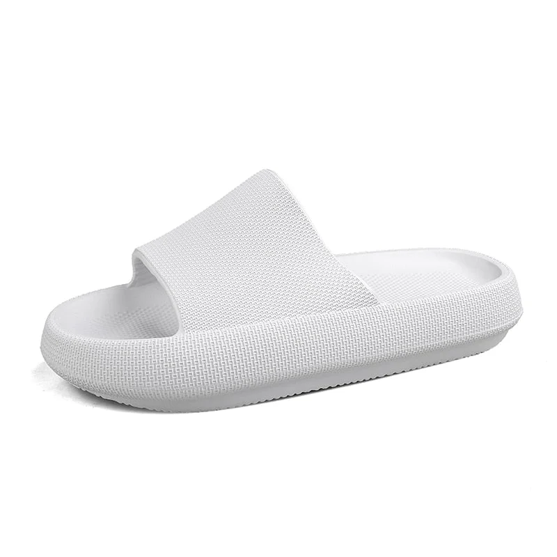Men Beach Slippers High Heels Women Slide Sandals Shower Thick Sole Soft Couple Massage Bread Slippers Bathroom Shoes Non-Slip