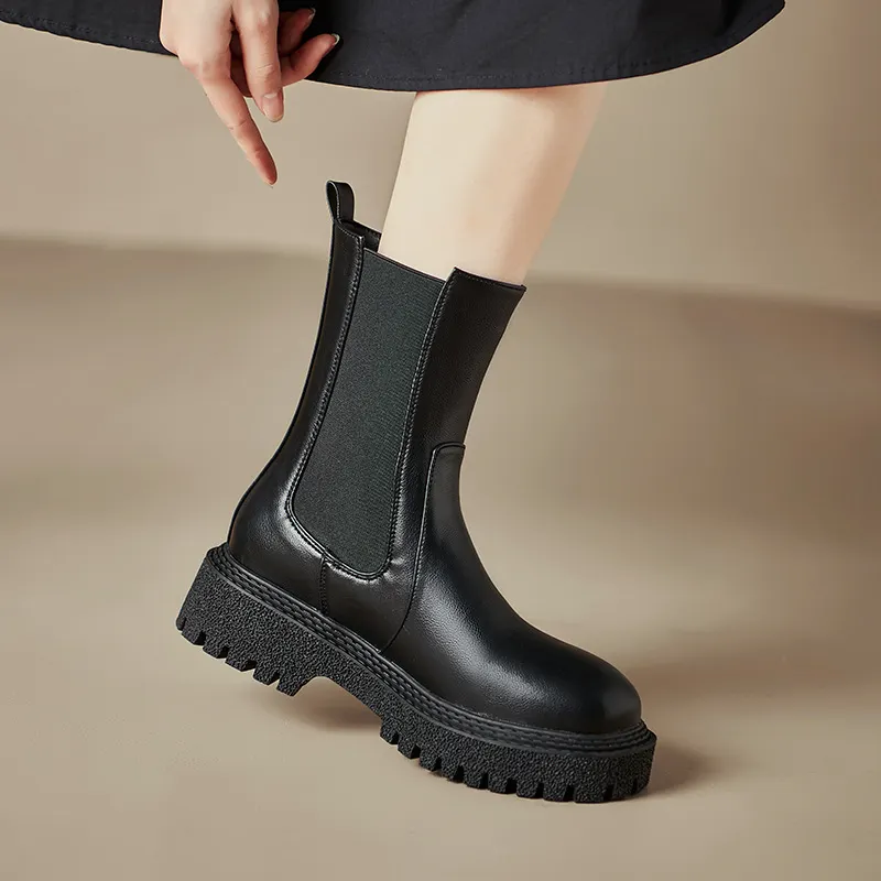 Yyvonne Yyvonne Plus Size Boots Casual Platform Ankle Boots Women's Chelsea Boots Autumn And Winter New Women's Boots