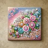 Framed Diamond Painting - Special Shaped - Flowers (25x25cm)