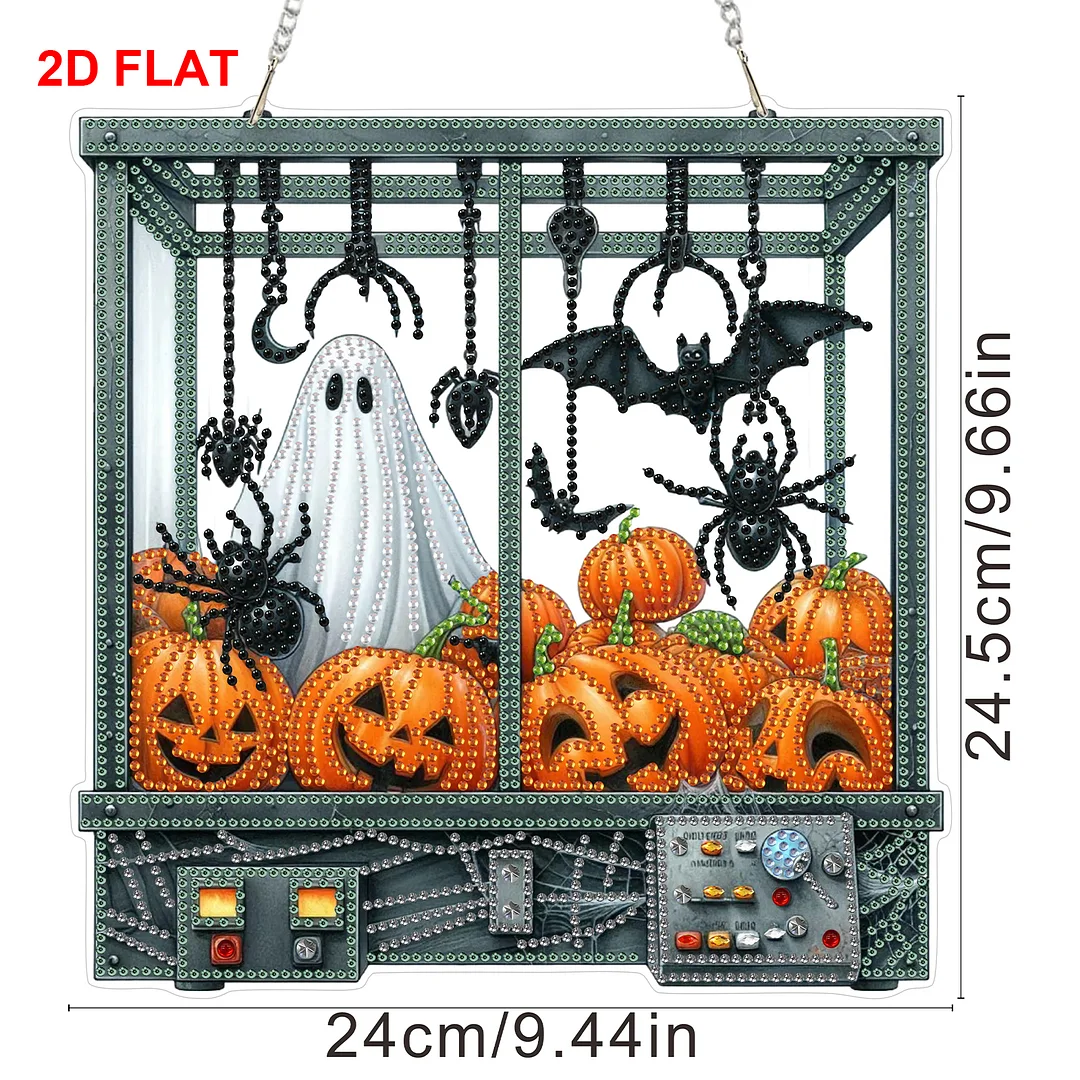 2D Flat DIY Hanging Diamond Art Kits DIY Home Decor Hanging Charm (Halloween)