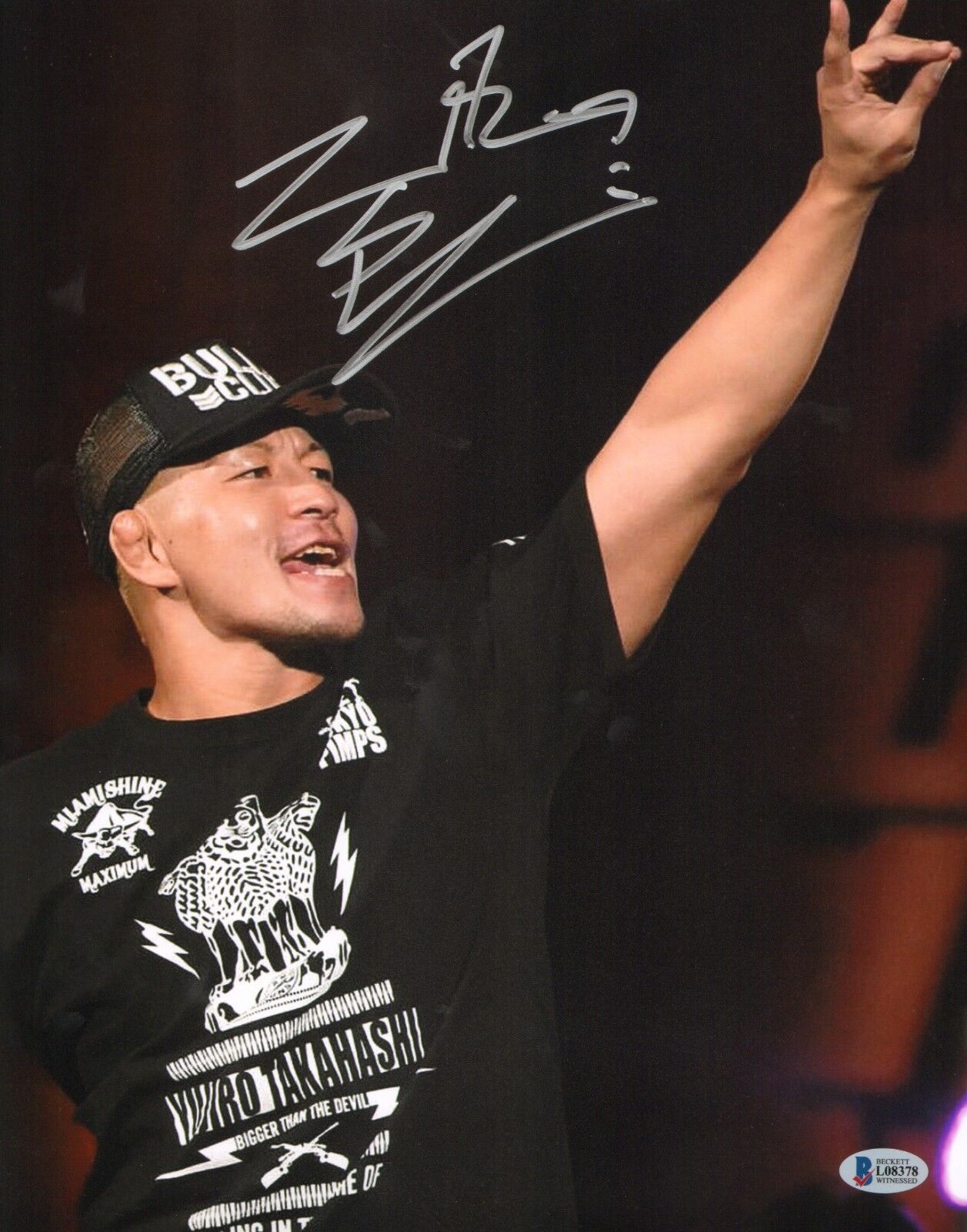 Yujiro Takahashi Signed 11x14 Photo Poster painting BAS COA2 Bullet Club New Japan Pro Wrestling