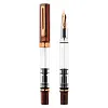 Brown transparent sand brown large-capacity piston inking pen for business office writing and calligraphy practice