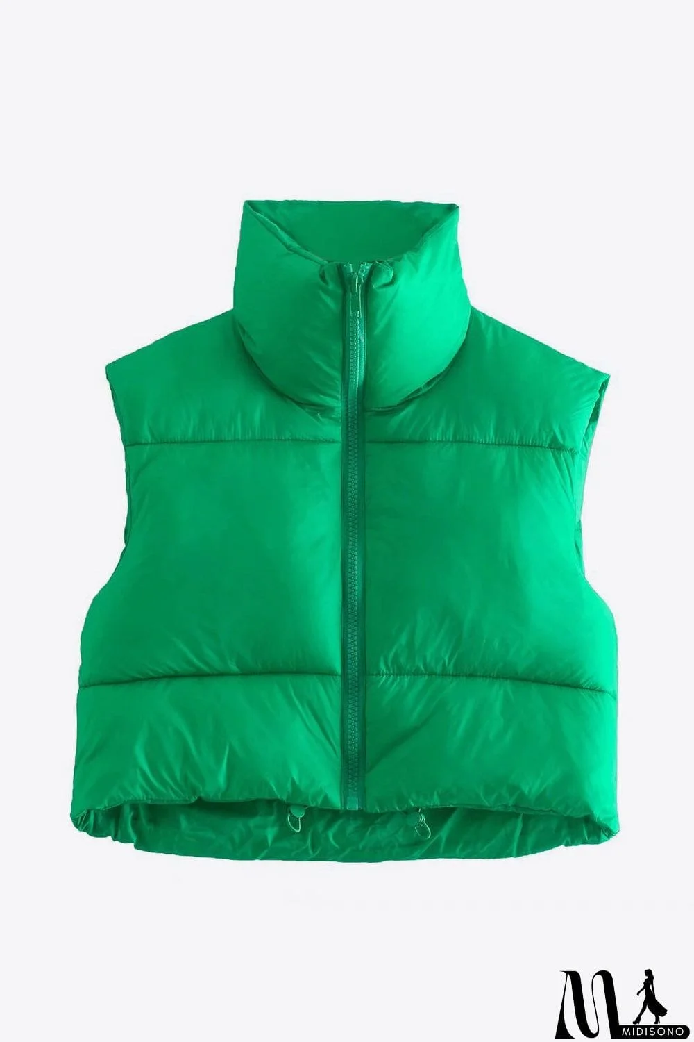 MidiSono - Zip-Up Drawstring Puffer Vest