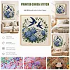 Hydrangea Swallow DIY 11CT 3 Strands Stamped Cross Stitch Kit 40x40cm