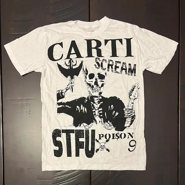 Sopula Playboi Carti Skull Letter Print Casual T-Shirt