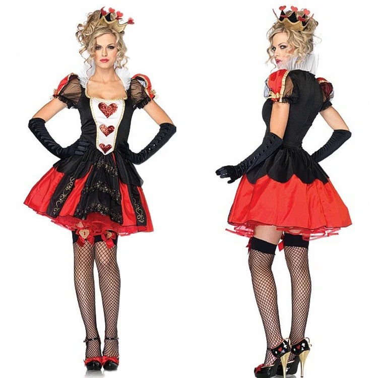 Sexy Black Adult Queen Of Heart Costume Womens-elleschic