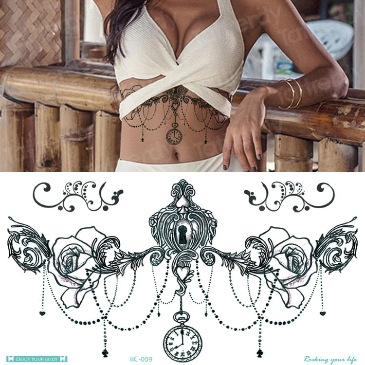 temporary fashion tattoos jewelry body stickers egypt arabic indian mandala temporary tattoo sticker underboob sexy tatoo girls