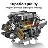 Mold King - Supercar V16 Engine | Set 10131BGT Supercar W16 Engine Electric Building Blocks Assembly Toy