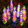 4Pcs Outdoor Solar Garden Lights Waterproof Led Violet Flower Shape Stake Light Reusable Violet Gardening Stake Lighting for Courtyard Landscape Lawn Light
