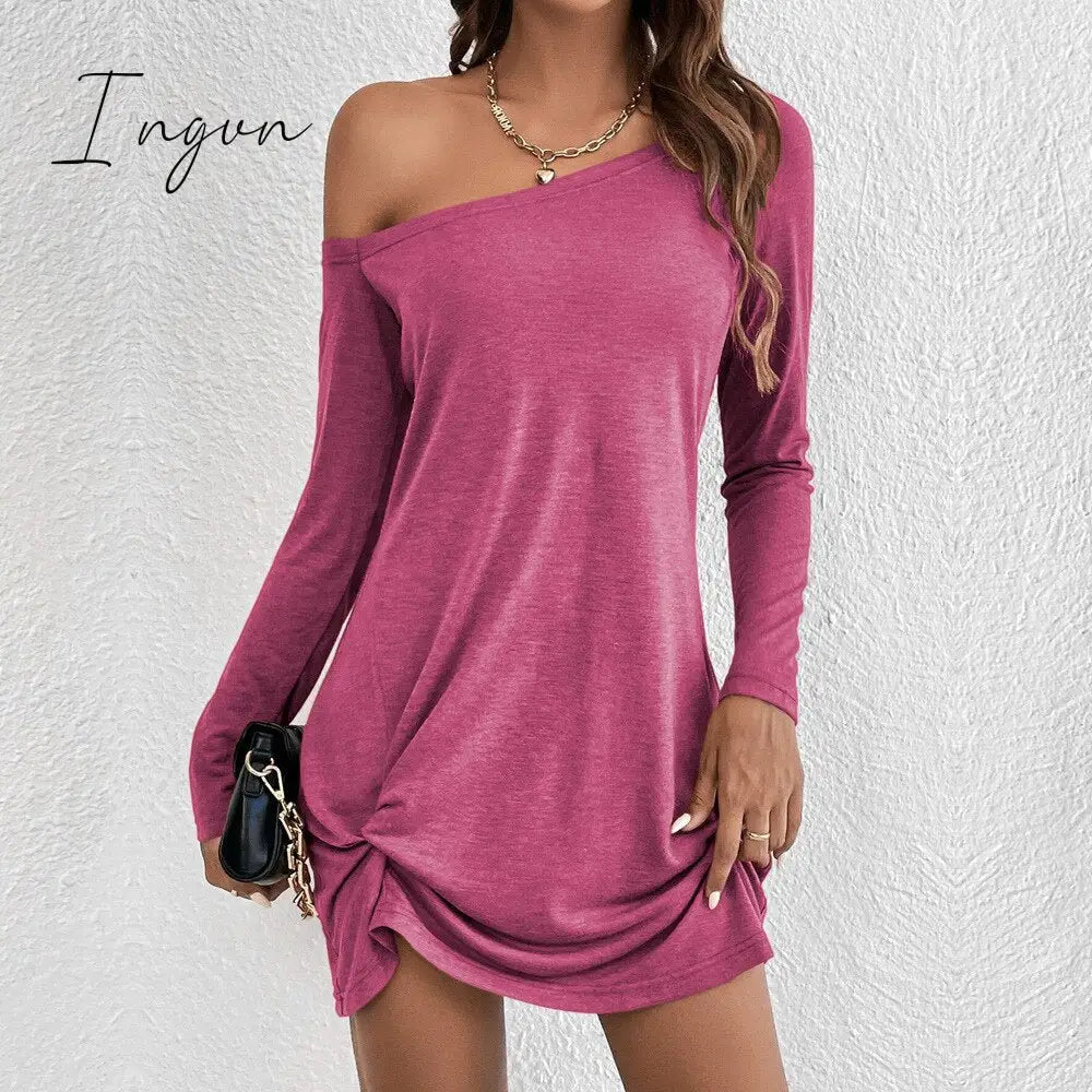 Ingvn - 2023 Summer New Women’s Wear European And American Long Sleeve Loose Solid T-Shirt Casual