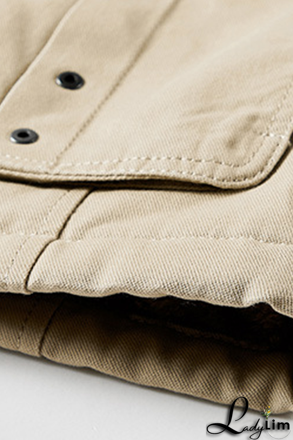 Earth Yellow Casual Solid Pocket Buckle Hooded Collar Outerwear